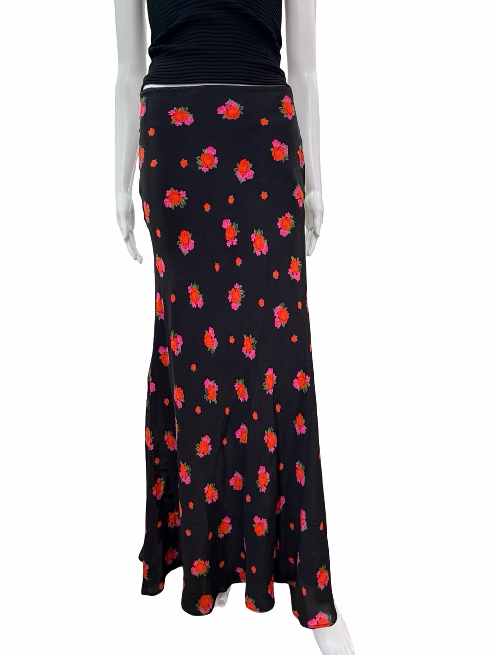 Bardot Monroe Floral Satin Maxi Skirt XS NWT 🌸🌺